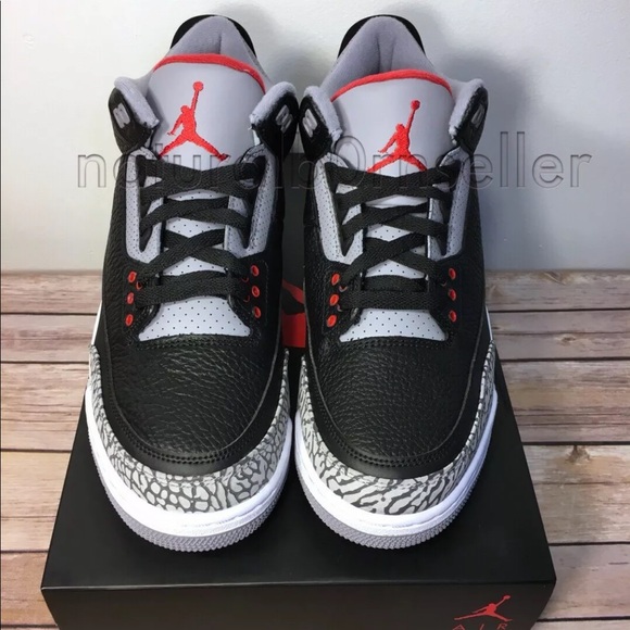 Nike Air Jordan Retro 3 III OG Black Cement Sz 10 - Picture 3 of 8
